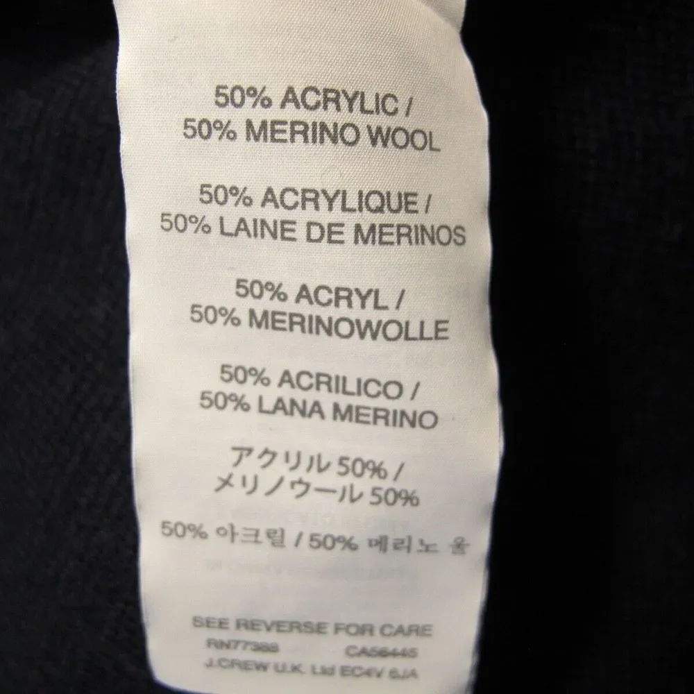 J. Crew‎ Sweater Women's Medium Blue Jeweled Merino Wool Blend Pullover
